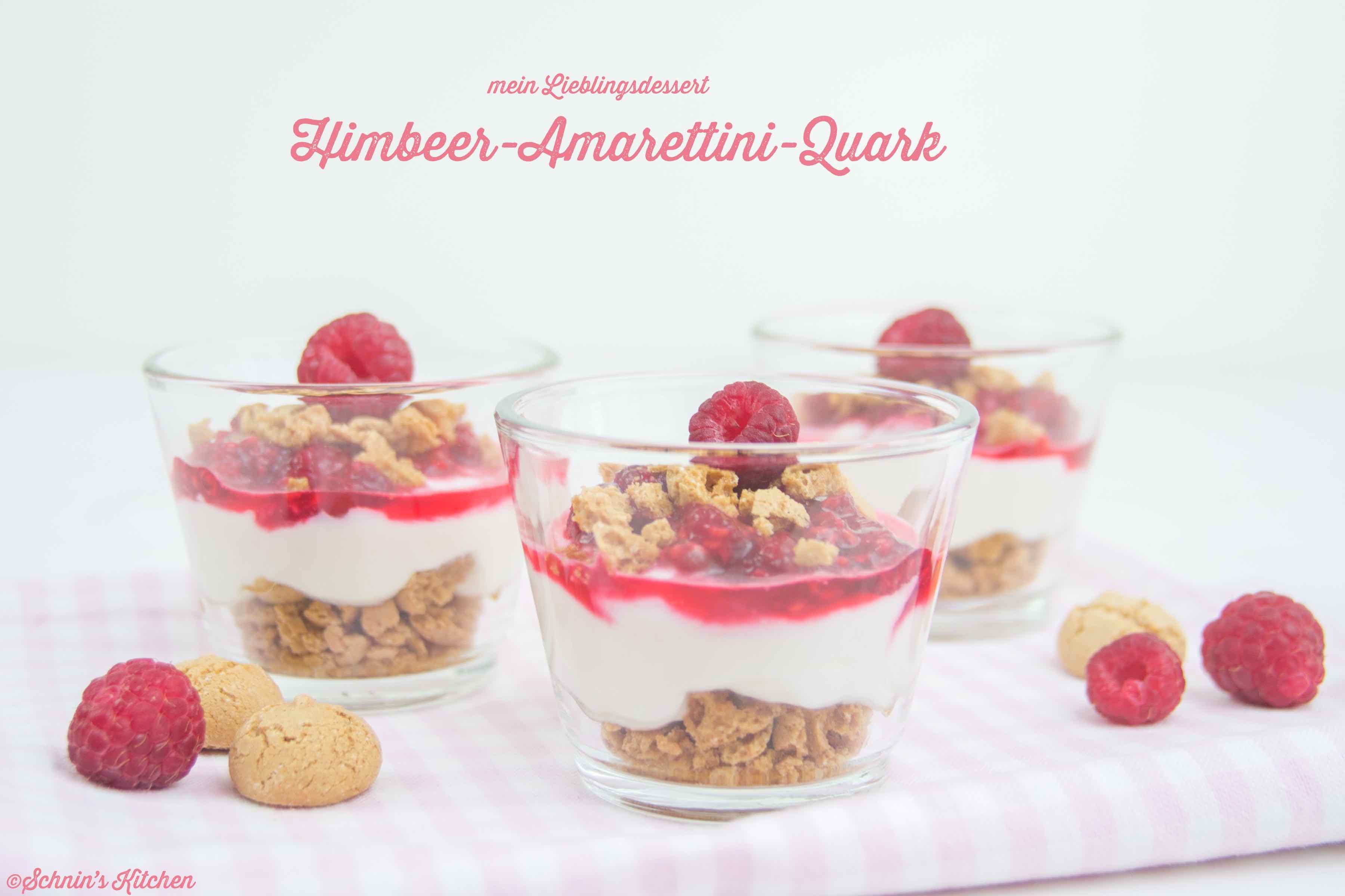 Himbeer Amarettini Quark Mein Lieblingsdessert Schnin S Kitchen