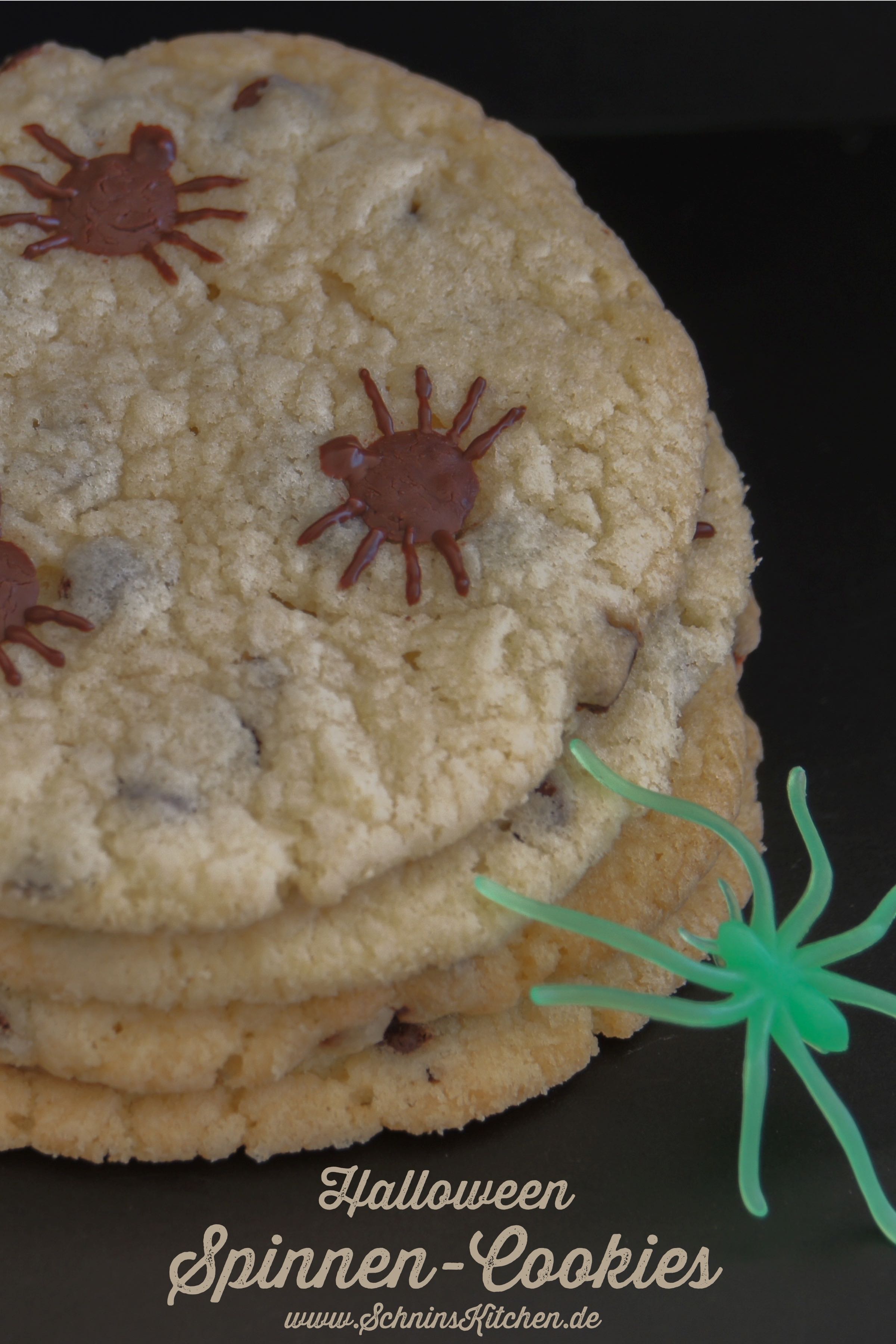 Schnin's Kitchen: Spinnen-Cookies mit Chocolate Chips zu Halloween