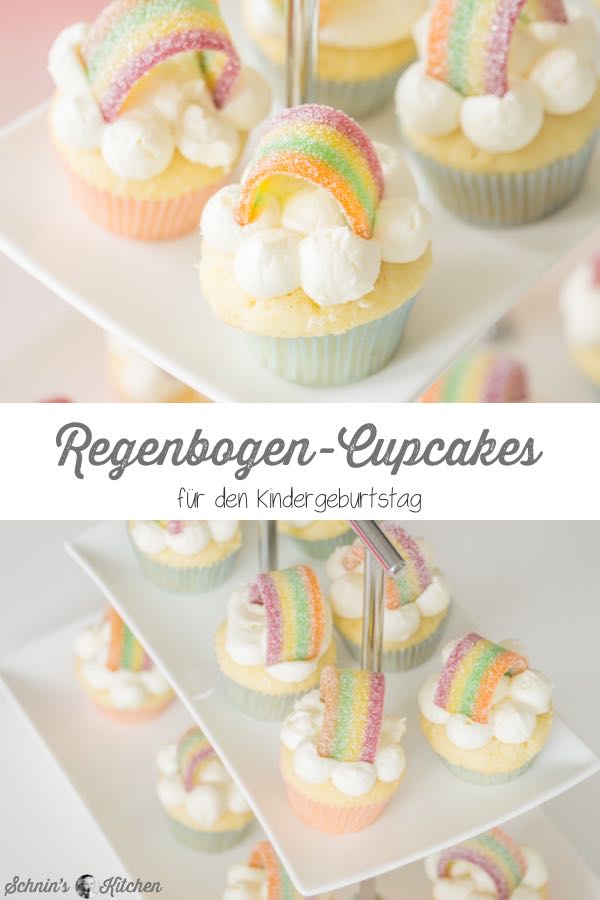 Regenbogen-Cupcakes für den Kindergeburtstag | www.schninskitchen.de