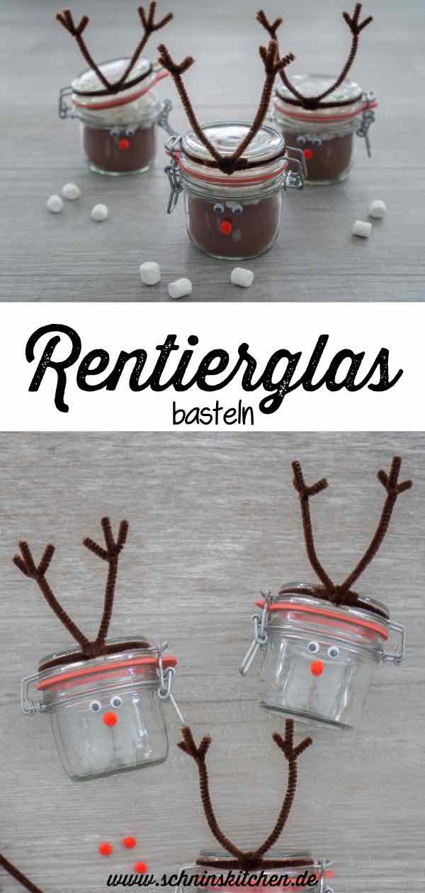 DIY Rentierglas basteln zu Weihnachten. Eine schöne Bastelidee zum Geschenke verpacken für Geschenke aus der Küche oder als Geldgeschenk | www.schninskitchen.de