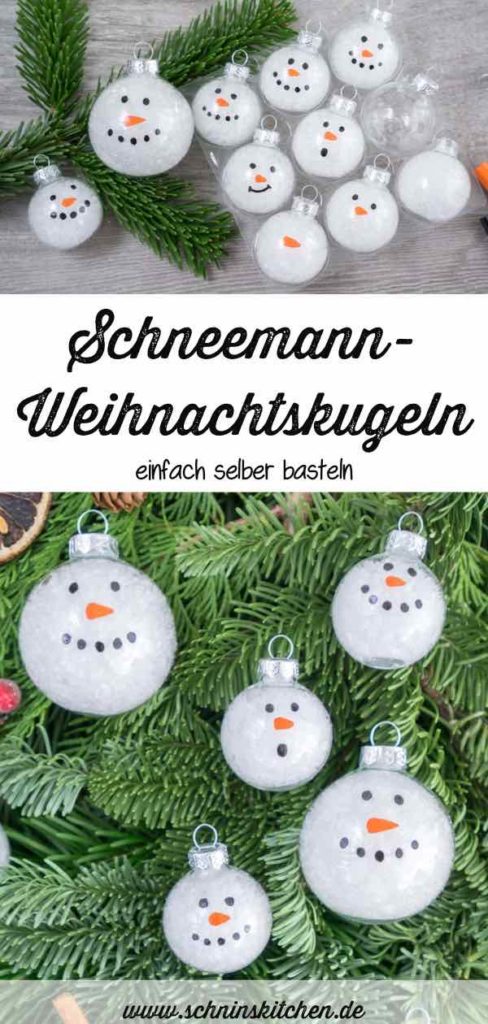 DIY Schneemann-Weihnachtskugeln basteln | www.schninskitchen.de
