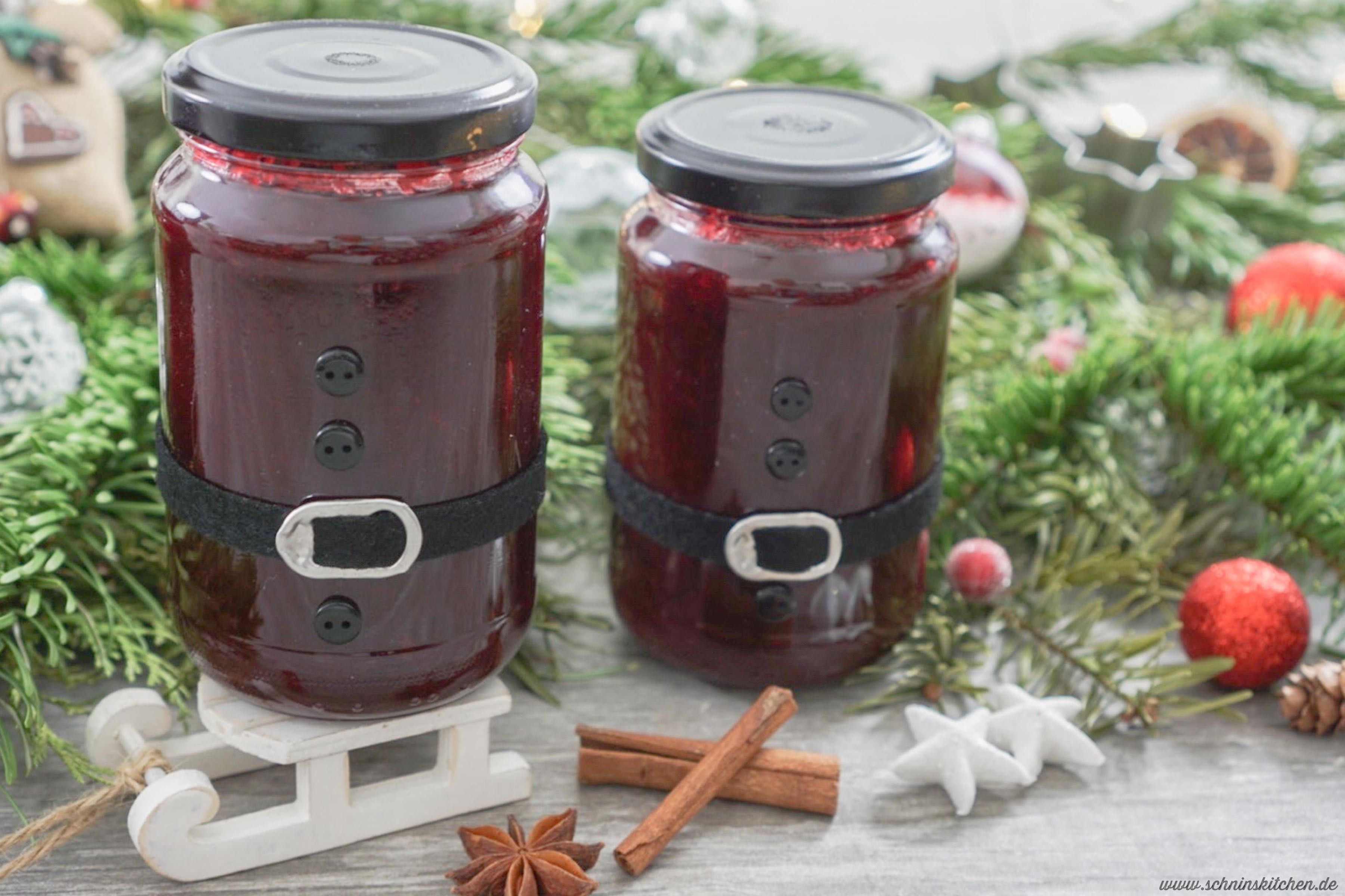 Weihnachtsmarmelade im Weihnachtsmannglas - Schnin&amp;#39;s Kitchen