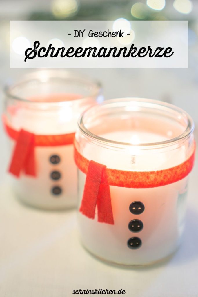 Schneemannkerze basteln: eine schnelle DIY Geschenkidee zu Weihnachten (optional mit Upcycling und Anleitung zum Kerzengießen) | www.schninskitchen.de